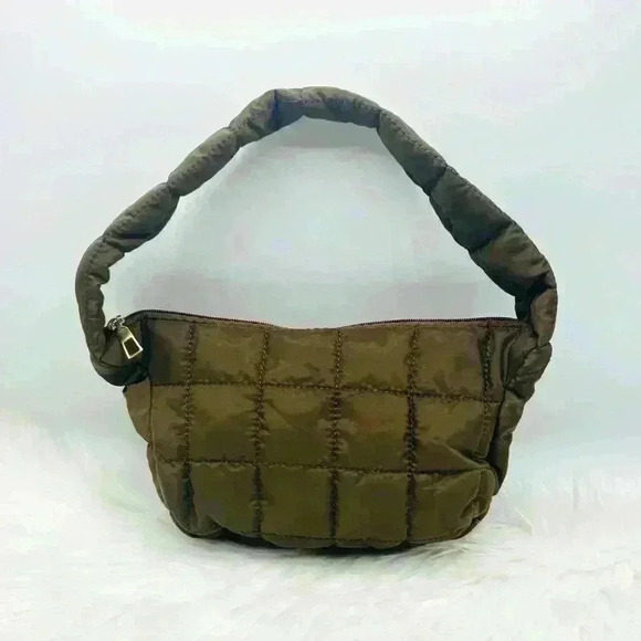 Woman’s Cloud Feel Puffer Quilted Shoulder Bag in Brown - Picture 5 of 7